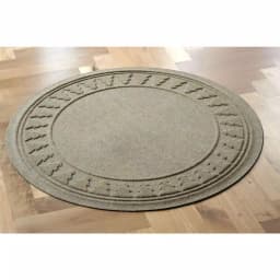 Bungalow Flooring Aqua Shield 35 in. Round Pine Trees Christmas Tree Mat - Khaki thumbnail 2