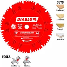 Diablo 12 in. x 60-Teeth Combination Carbide Circular Saw Blade thumbnail 5
