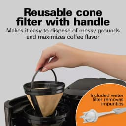 Hamilton Beach 14-Cup Programmable Drip Coffee Maker with Front-Fill Design, Black thumbnail 5