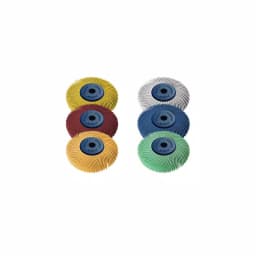 Dedeco Sunburst 2 in. 6-Ply Radial Discs, 1/4 in. Arbor, 6-Piece Thermoplastic Polishing Tool Assortment thumbnail 1