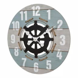 La Crosse Clock Co. 24 in. Blue Coastal Nautical Round Wall Clock thumbnail 2