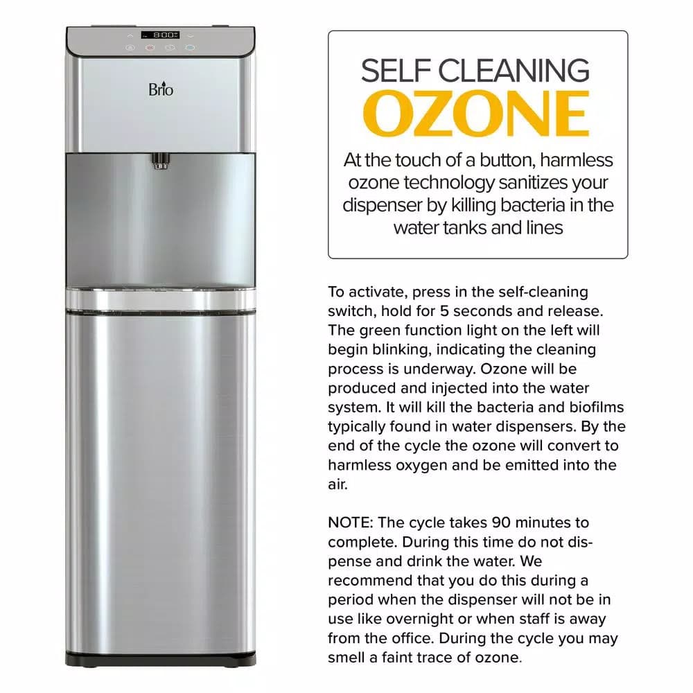 Brio Moderna Self-Cleaning Bottom Loading Water Cooler - Stainless Steel