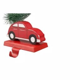 Glitzhome Red Car Wooden and Metal Christmas Stocking Holder - Travel Theme Holiday Decor thumbnail 5