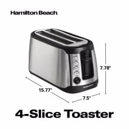 Hamilton Beach 4-Slice Long Slot Toaster with Keep Warm Setting, Black thumbnail 2