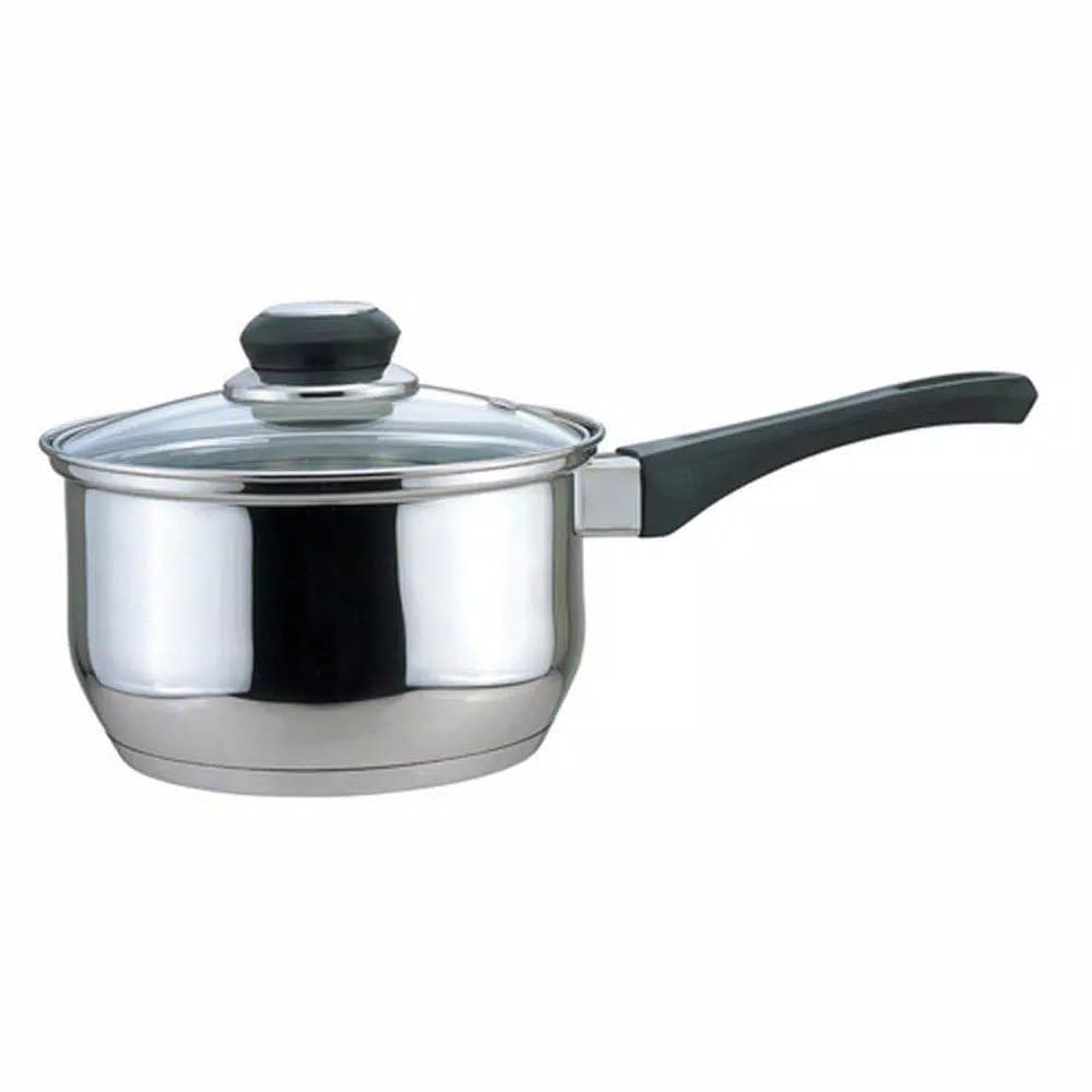 Culinary Edge Classic 1 Qt. Stainless Steel Saucepan with Tempered Glass Lid