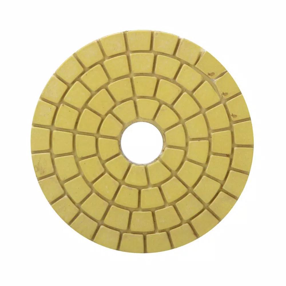 Rubi 4 in. White Resin Wet Polishing Pad, 3000 Grit Final Buff