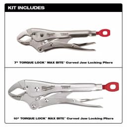 Milwaukee TORQUE LOCK Curved Jaw Locking Pliers Set with MAXBITE, 2-Piece (7 in. and 10 in.) thumbnail 2