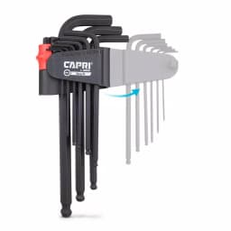 Capri Tools S2 Steel SAE Long Arm Ballpoint Hex Key Wrench Set, 9-Piece thumbnail 6