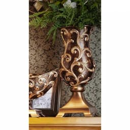 Unbranded 19.75 in. Odysseus Baroque Decorative Table Vase with Gold Floral Filigree, Deep Brown thumbnail 1