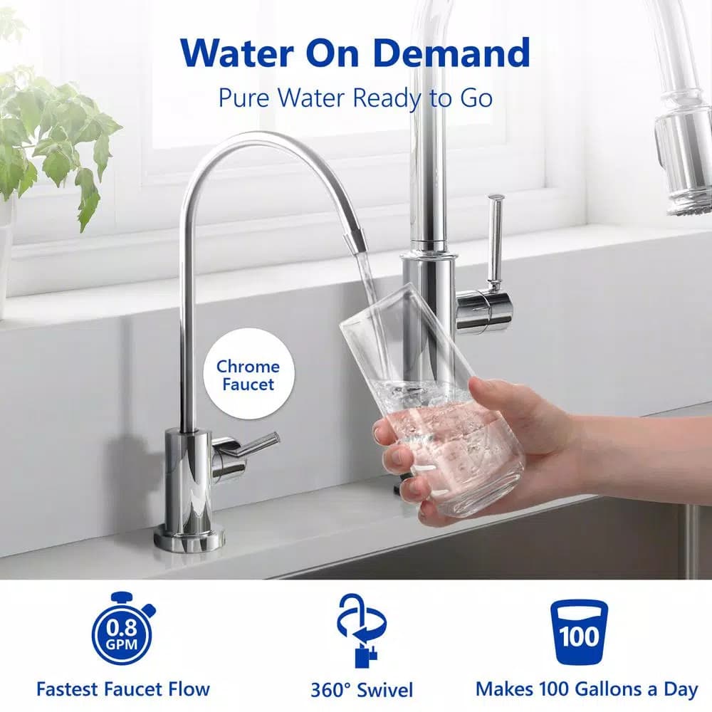 Express Water 11-Stage UV Reverse Osmosis Alkaline Water Filtration System with Tank and Faucet, 100 GPD