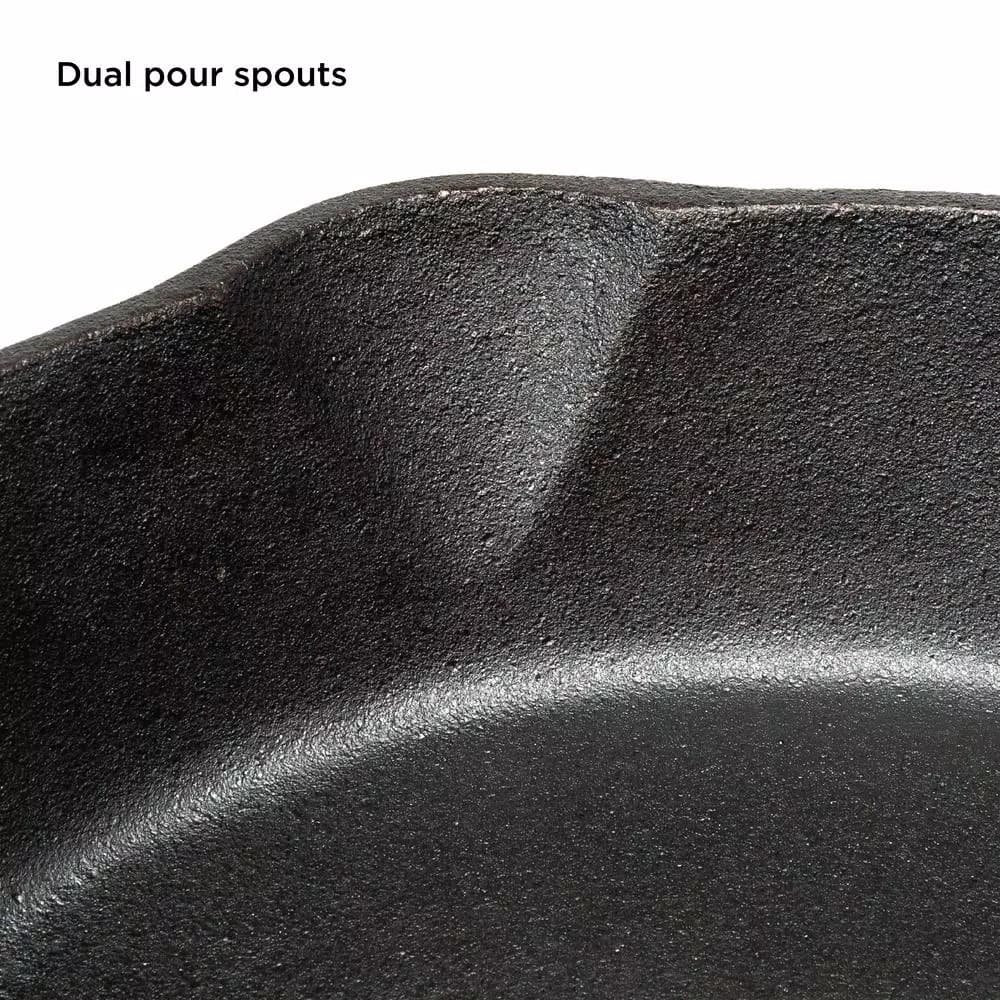 Ecolution Farmhouse 9.5 in. Cast Iron Frying Pan, Pre-Seasoned Black