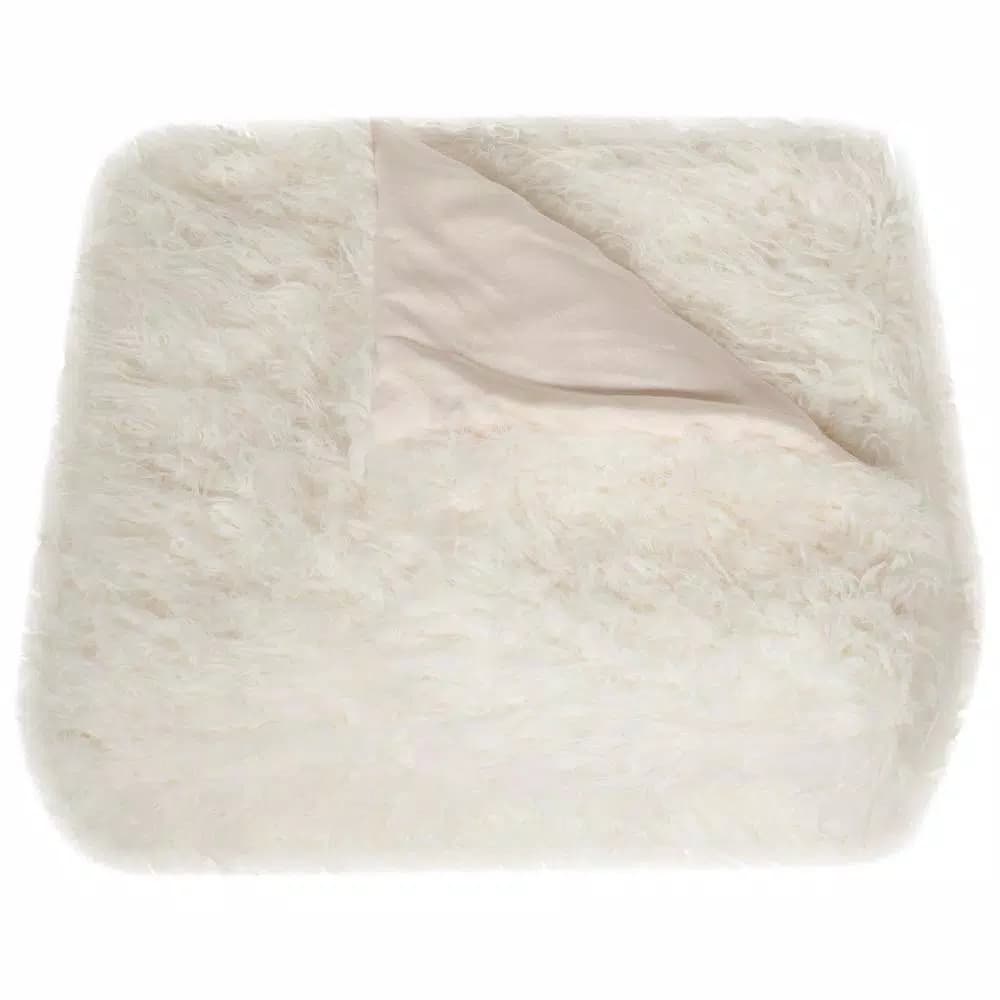 Safavieh Cuddle Snow White Faux Fur Acrylic Plush Throw Blanket, 50 x 60 in.