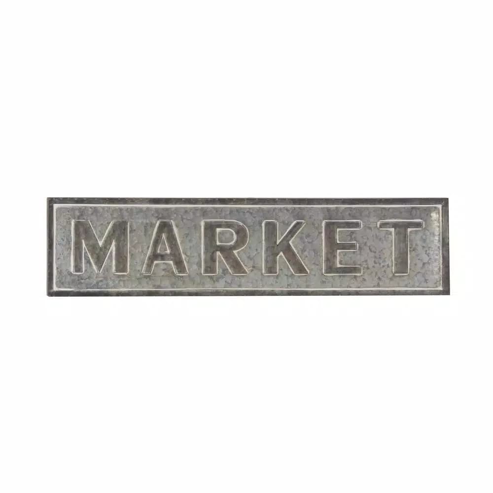 LITTON LANE MARKET Iron Decorative Wall Sign - Rustic Farmhouse Style Decor