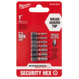 Milwaukee SHOCKWAVE Impact Duty Hex Security Bit Set, 7-Piece thumbnail 1