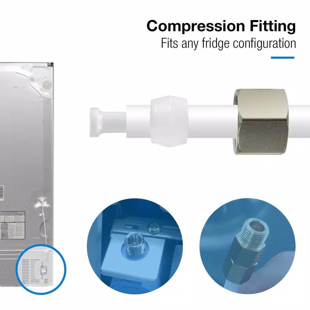 iSpring Ice Maker Kit for Reverse Osmosis Systems with 20ft Tubing and Brass Fitting