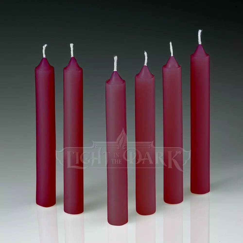 Light In The Dark Red Taper Candles, 4 in. x 1/2 in. Thick, Set of 60