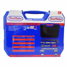Best Value 21-Piece 1/2 in. Metric Socket Set with Ratchet, Extension Bar, and Blow Mold Case thumbnail 4