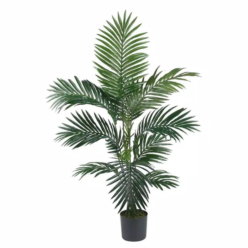 Nearly Natural 4 ft. Kentia Palm Silk Tree - Artificial Green Tropical Palm Plant