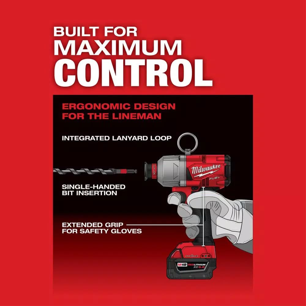 Milwaukee M18 FUEL ONE-KEY 7/16 in. Hex Impact Wrench Kit with 2 5.0 Ah Batteries and Tool Bag