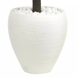 Nearly Natural 26 in. Artificial Boxwood Topiary Tree with White Oval Planter and River Rocks thumbnail 3