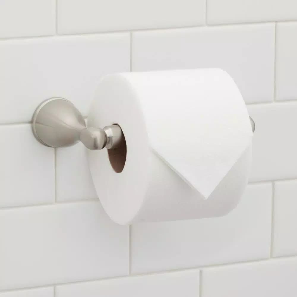 Glacier Bay Builders Double Post Toilet Paper Holder, Brushed Nickel