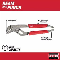 Milwaukee 6 in. Ream and Punch Straight Jaw Pliers thumbnail 2