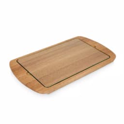 Picnic Time Billboard Rubberwood Serving Tray with Removable Tempered Glass Top thumbnail 2
