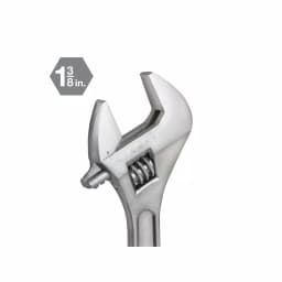 TEKTON 12 in. Adjustable Wrench, Carbon Steel with Satin Chrome Finish thumbnail 2