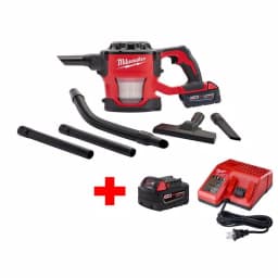 Milwaukee M18 18V Cordless Compact Vacuum Starter Kit with 5.0Ah Battery and Charger thumbnail 1