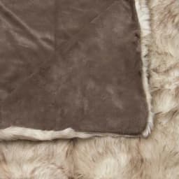 Best Home Fashion Champagne Fox Faux Fur Throw Blanket, 58 in. x 84 in. thumbnail 4