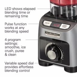Hamilton Beach Professional 1800W Blender with 64 oz. Shatterproof Jar and 4 Program Settings thumbnail 3
