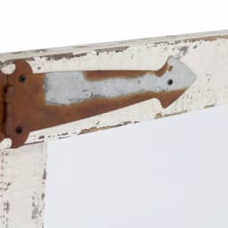 Aspire Home Accents Pueblo Distressed White Wood Frame Accent Mirror with Rustic Arrow Hinges and Hooks thumbnail 4