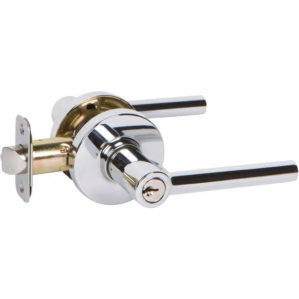 Delaney RD Series Contemporary Polished Chrome Straight Entry Door Lever