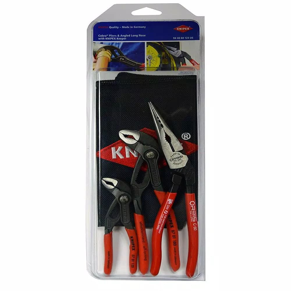 KNIPEX 3-Piece Orbis and Cobra Pliers Set with Keeper Pouch