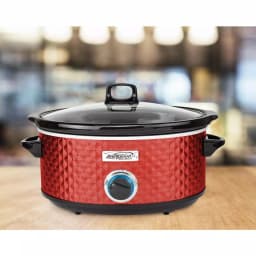 Brentwood Appliances 7 Qt. Red Slow Cooker with Removable Ceramic Pot and Tempered Glass Lid thumbnail 5