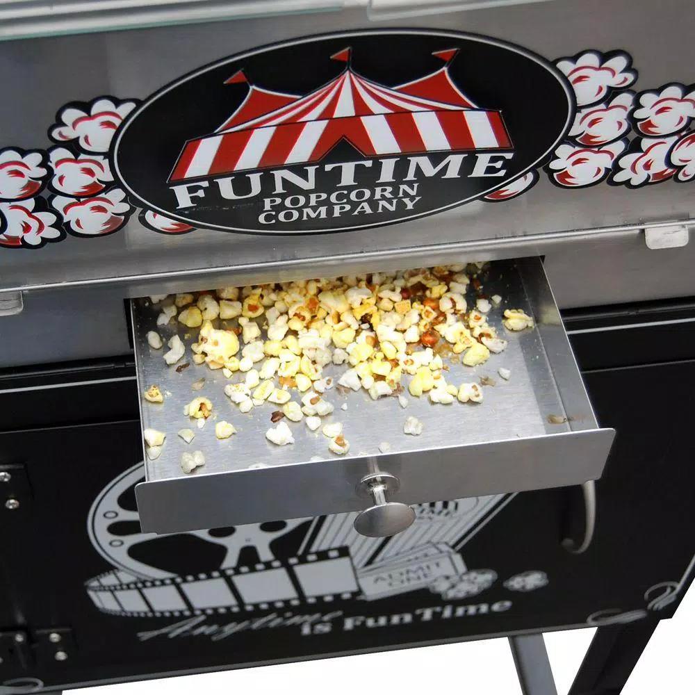 Funtime Palace 16 oz. Stainless Steel Hot Oil Popcorn Popper Machine with Cart