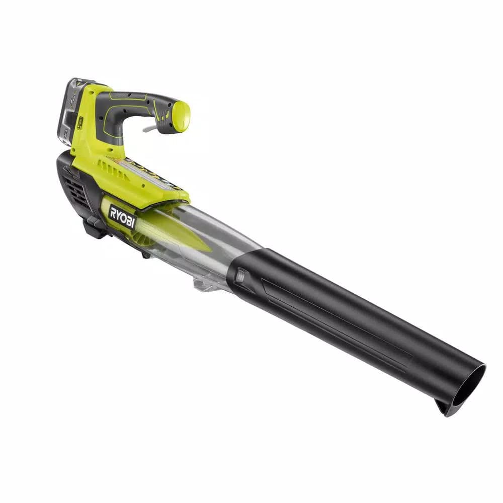RYOBI 18V ONE+ Cordless Jet Fan Leaf Blower Kit with 4Ah Battery and Charger, 100 MPH, 280 CFM