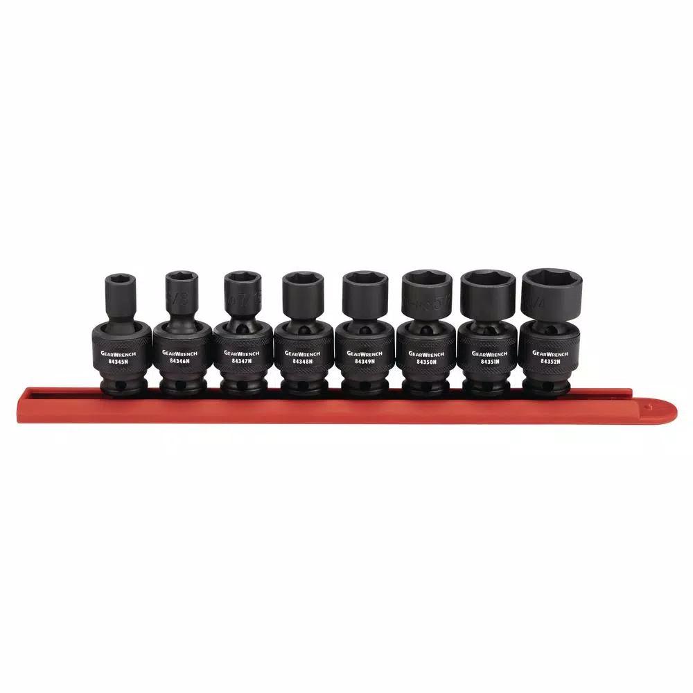 GEARWRENCH 8-Piece 3/8 in. Drive SAE Intermediate Impact Socket Set