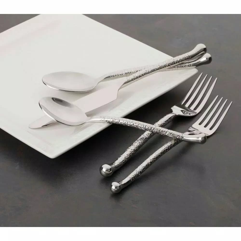 Utica Cutlery Co. Utica Cutlery Company Nouveaux Hammered 20-Piece Stainless Steel Flatware Set, Service for 4
