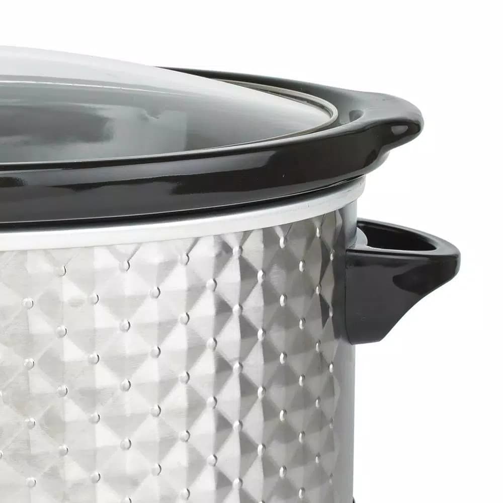 Brentwood Appliances 7 Qt. Stainless Steel Slow Cooker with Tempered Glass Lid