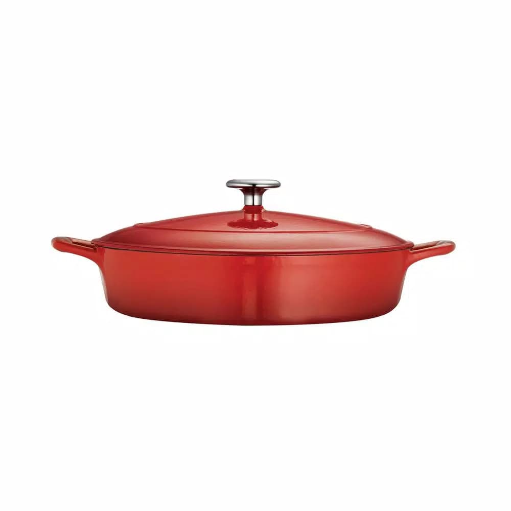 Tramontina 4 Qt. Enameled Cast Iron Braising Pan with Lid