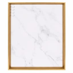 Kate and Laurel Calter Gold Marble Magnetic Memo Board - Carrara Marble Patterned Wall Organizer with Gold Frame thumbnail 2