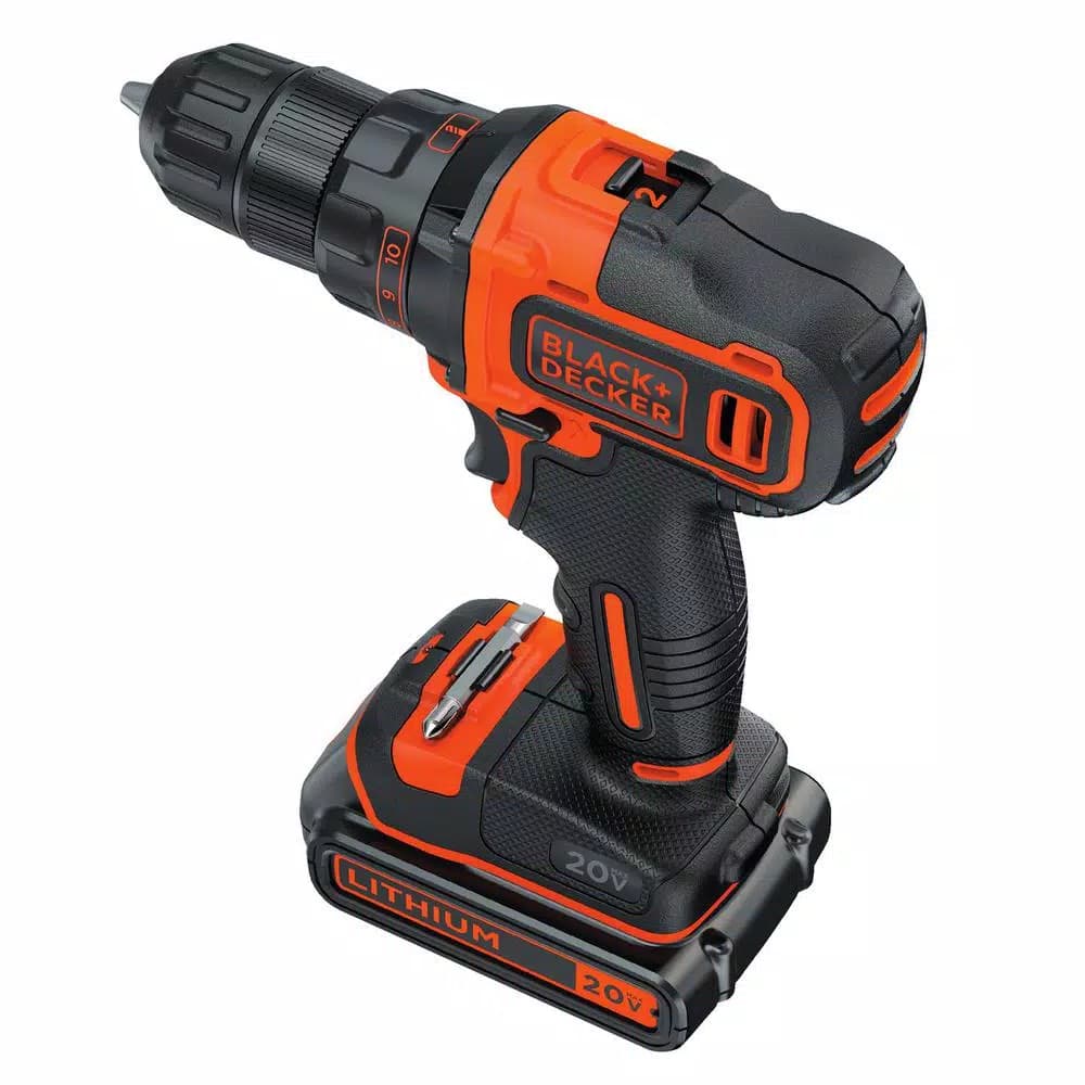 BLACK+DECKER 20V MAX Lithium-Ion Cordless 3/8 in. Drill/Driver Kit with 1.5 Ah Battery and Charger
