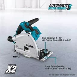 Makita 18V X2 LXT Brushless 6-1/2" Plunge Circular Saw (Tool Only) with 55T Carbide Blade thumbnail 3