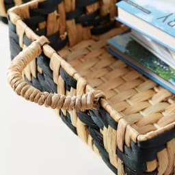 Home Decorators Collection Black and Natural Water Hyacinth Wicker Tray Set, 3-Piece Rectangle thumbnail 5