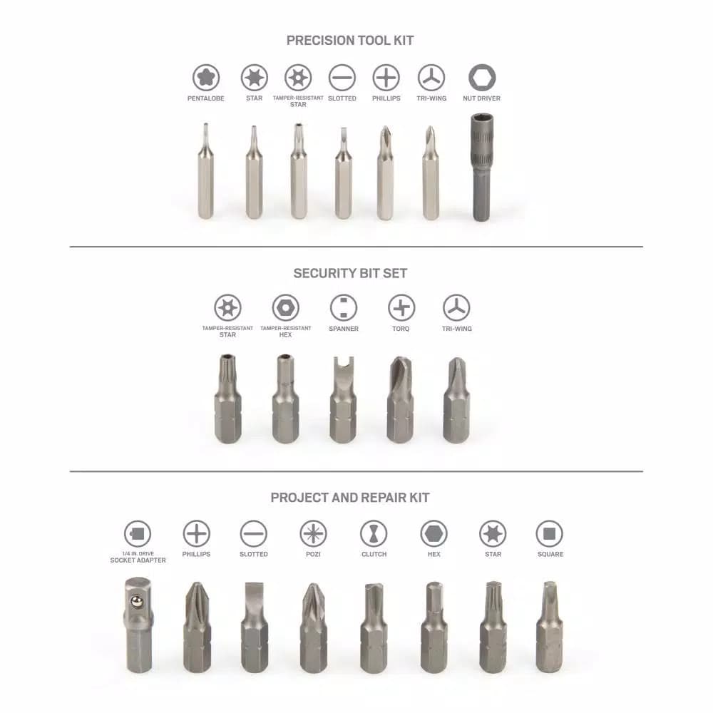 TEKTON 135-Piece Everybit Ratchet Screwdriver and Bit Set with Security and Precision Bits