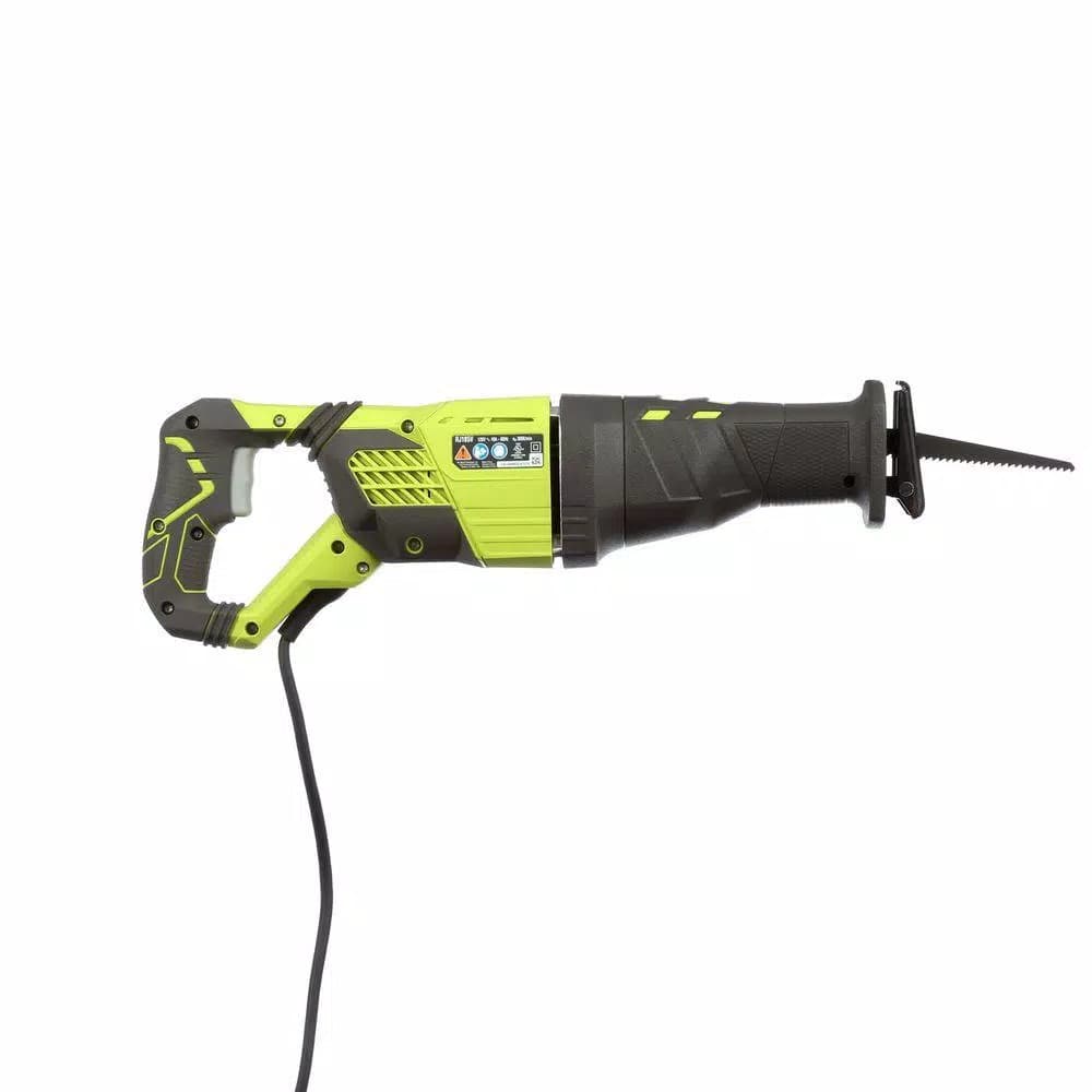 RYOBI 12 Amp Corded Reciprocating Saw with Variable Speed and Toolless Blade Change