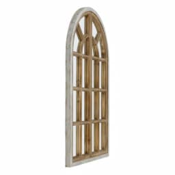 Aspire Home Accents Pueblo Large Arch Windowpane Accent Mirror with Hooks, Distressed Chestnut and Blue-Gray Wood Frame thumbnail 3