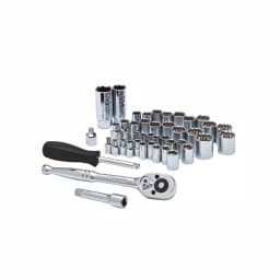 Crescent 45-Piece 1/4 in. and 3/8 in. Drive 6 and 12 Point SAE/Metric Socket Wrench Set thumbnail 1