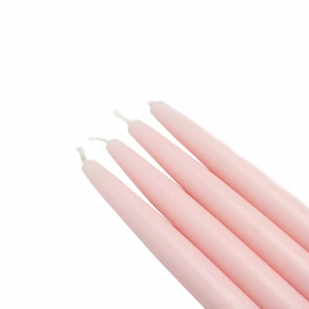 Zest Candle 6 in. Light Rose Taper Candles, Unscented Paraffin, 12-Set